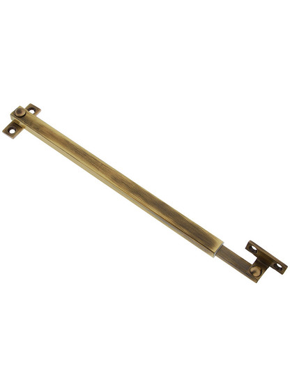 Modern Style Friction Casement Adjuster - 12 inch to 19 inch Length in Antique Brass.